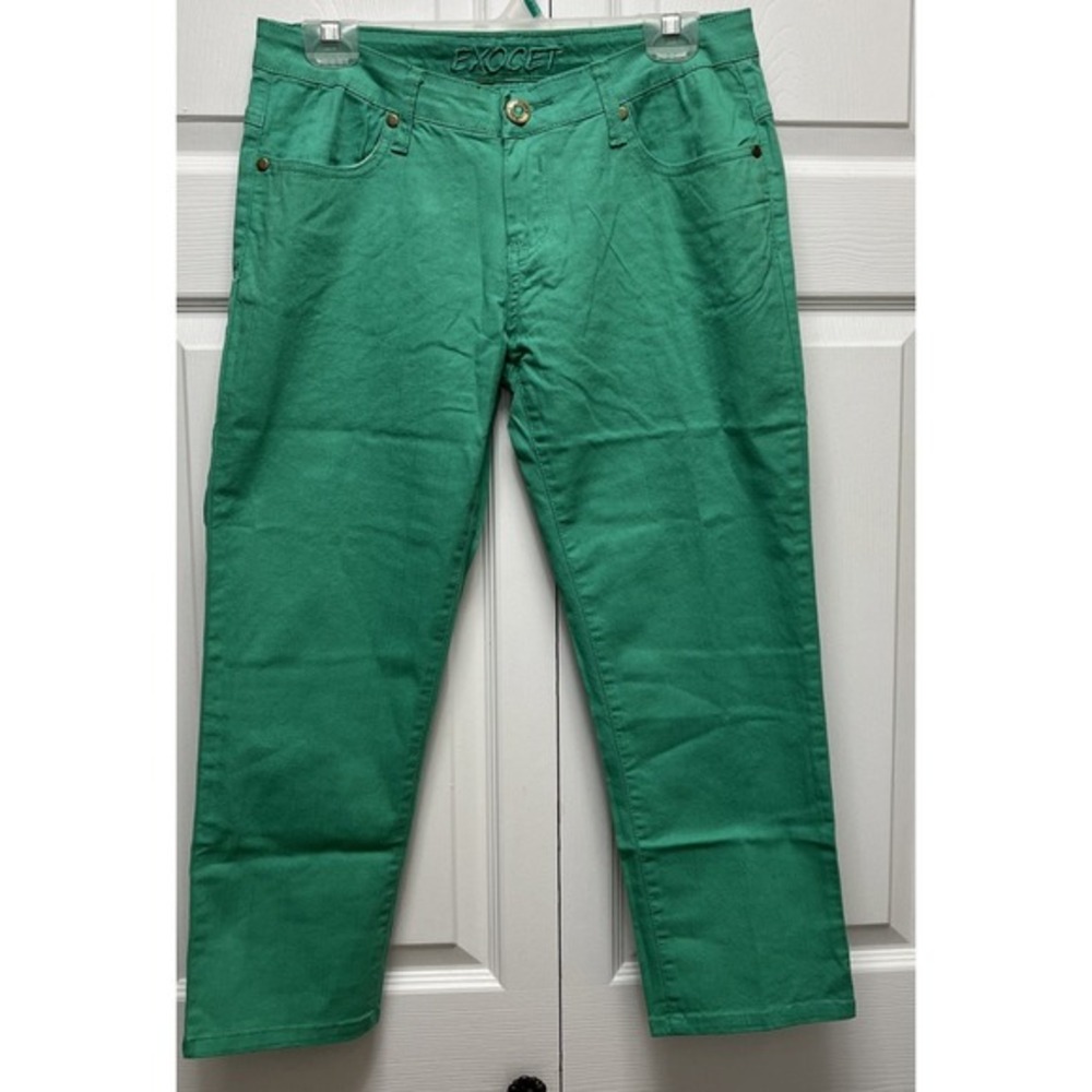 Exocet Women's Green Crop Jeans Size‎ 11 New